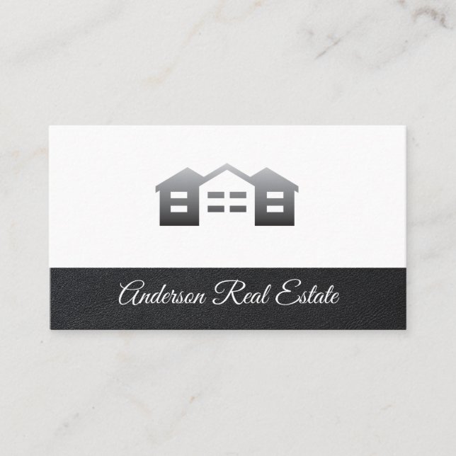 Neighborhood Logos | Leather Trim | Real Estate Business Card (Front)