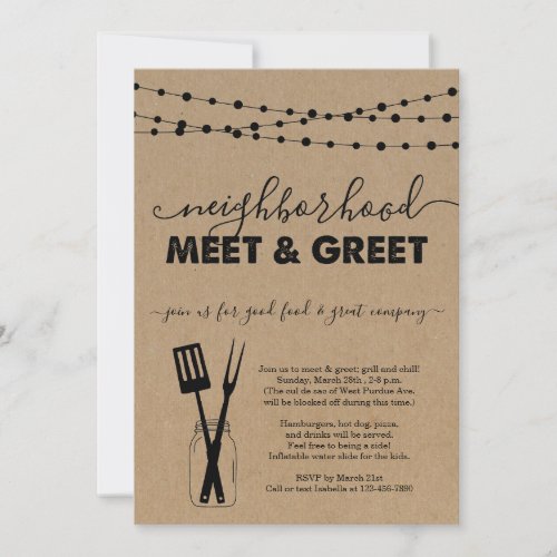 Neighborhood Meet  Greet Invitation