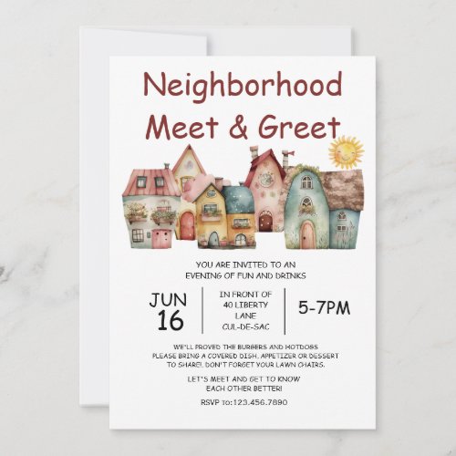 Neighborhood Meet  Greet Invitation