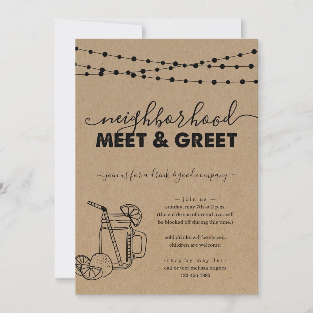 Neighborhood Meet & Greet Party Invitation Zazzle
