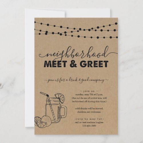 Neighborhood Meet  Greet Party Invitation