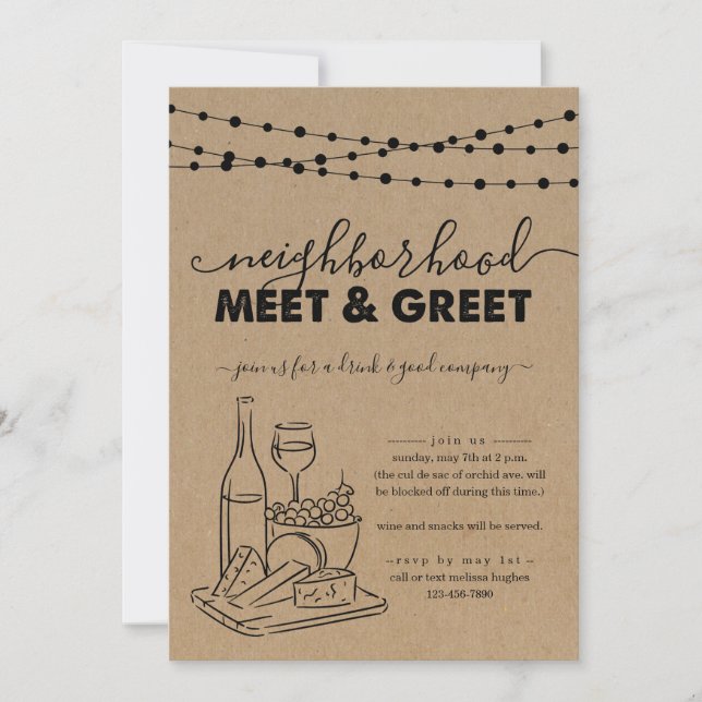 Neighborhood Meet & Greet Party Invitation (Front)
