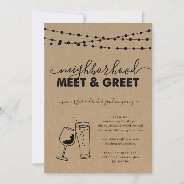 Neighborhood Meet & Greet Party Invitation (Front)