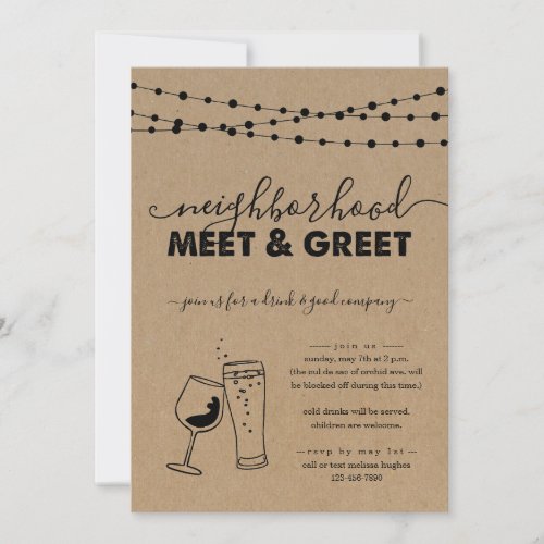 Neighborhood Meet  Greet Party Invitation