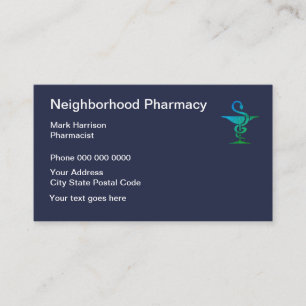 Neighborhood Pharmacy And Pharmacist Business Card