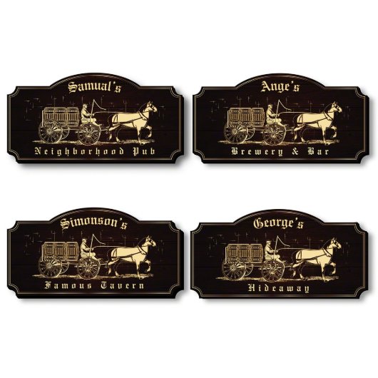 Neighborhood Pub Historic Beer Barrels Wall Sign (Group)