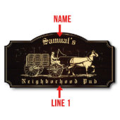 Neighborhood Pub Historic Beer Barrels Wall Sign (Text)