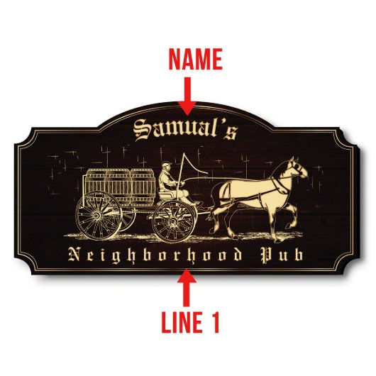 Neighborhood Pub Historic Beer Barrels Wall Sign (Text)
