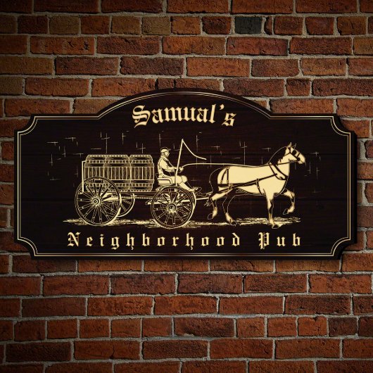 Neighborhood Pub Historic Beer Barrels Wall Sign (Front)