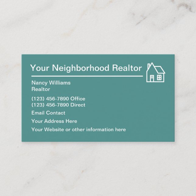 Neighborhood Realtor Theme Business Card (Front)