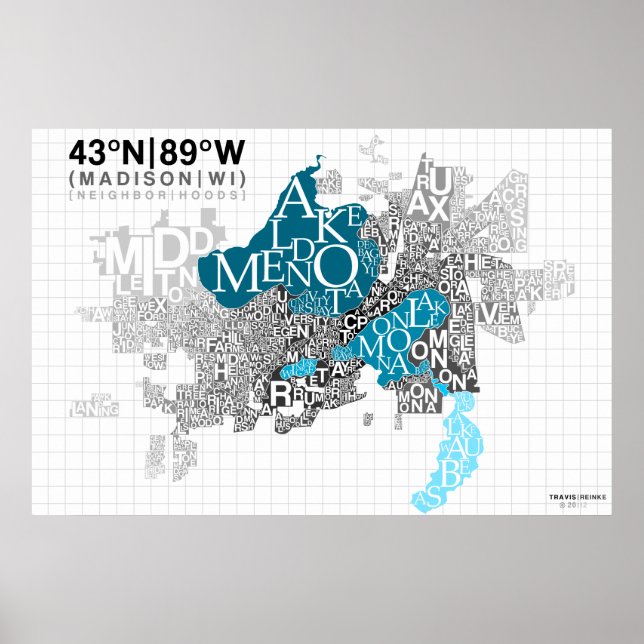 Neighborhood Typography - Madison, WI Poster (Front)