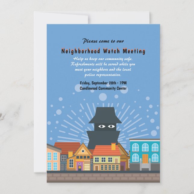 Neighborhood Watch Meeting Event Card (Front)