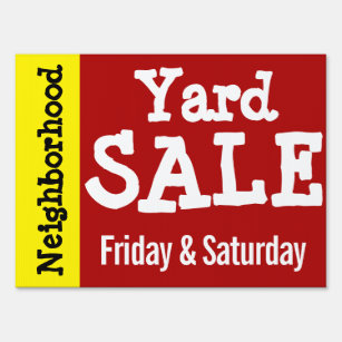 Neighborhood Yard SALE with Days - 18x24 Yard Sign