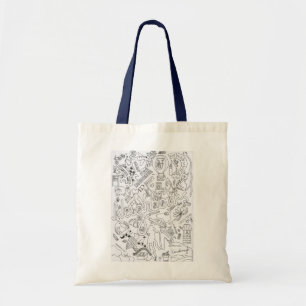Neighbors doodle tote bag