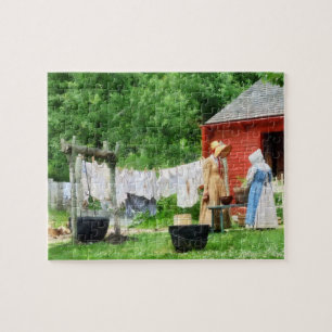 Neighbors Gossiping on Washday Jigsaw Puzzle