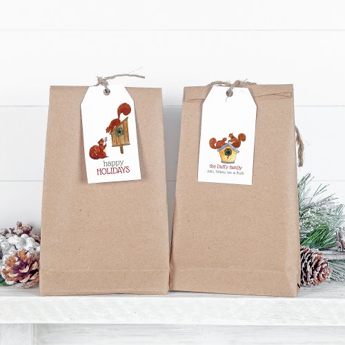 Neighbors Holiday Squirrels Gift Tags