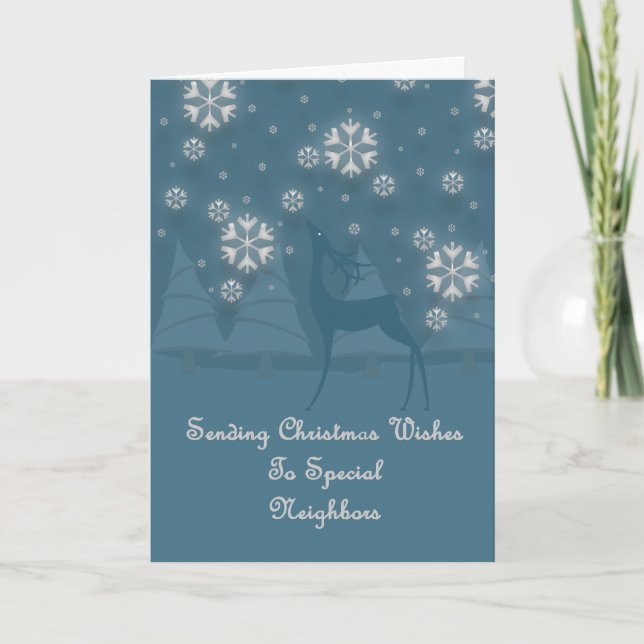 Neighbors Reindeer Christmas Holiday Card (Front)
