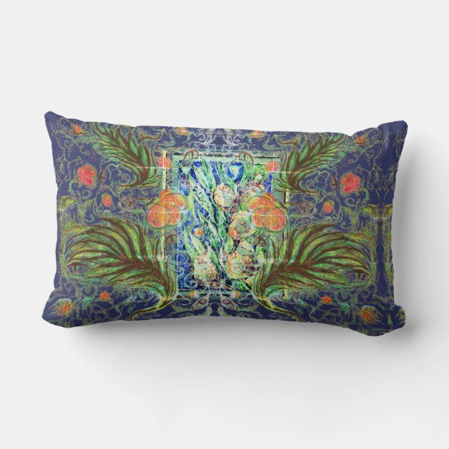 Neighbours from the edge  lumbar pillow (Back)