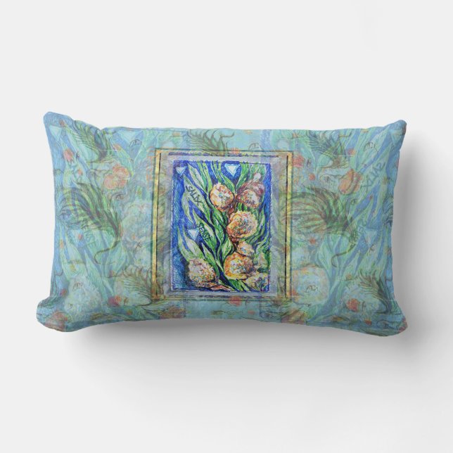 Neighbours from the edge  lumbar pillow (Front)