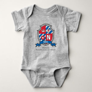 Neil boys name & meaning bird crest blue red baby bodysuit
