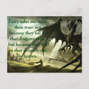 Neil Gaiman Quote on Fairytales Postcard