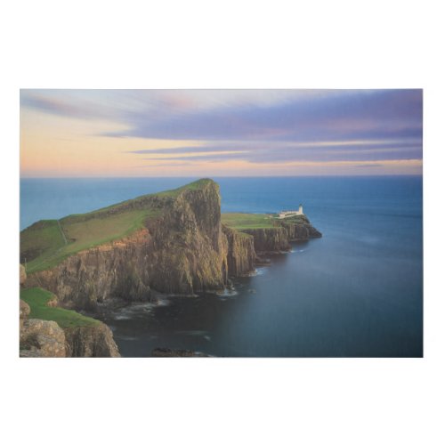 Neist point lighthouse on Skye at sunset Faux Canvas Print