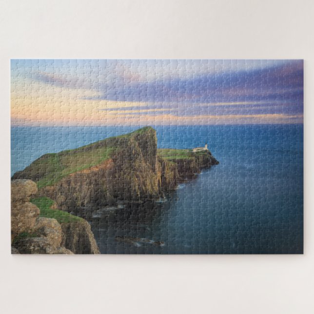 Neist point lighthouse on Skye at sunset Jigsaw Puzzle (Horizontal)