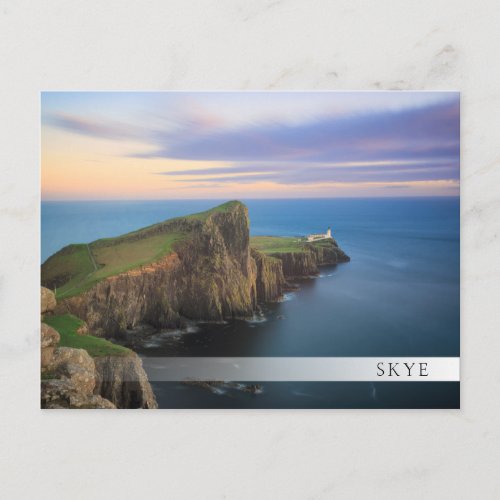 Neist point lighthouse on Skye at sunset Postcard