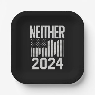 Neither 2024 Funny Political Election 2024 Paper Plates