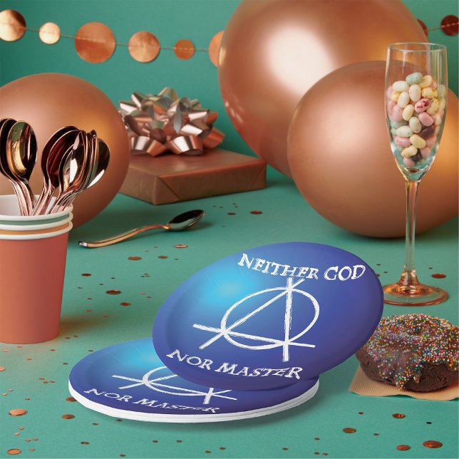 Neither God Nor Master Anarchy Symbol  Paper Plates (Creator Uploaded)