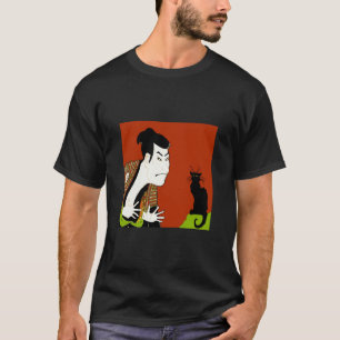 Neko, Black Cat and Samurai T-Shirt