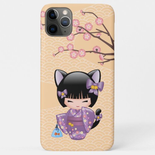 Neko Kokeshi Doll _ Cat Ears Geisha Girl iPhone 11 Pro Max Case
