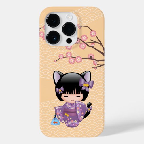 Neko Kokeshi Doll _ Cat Ears Geisha Girl Case_Mate iPhone 14 Pro Case