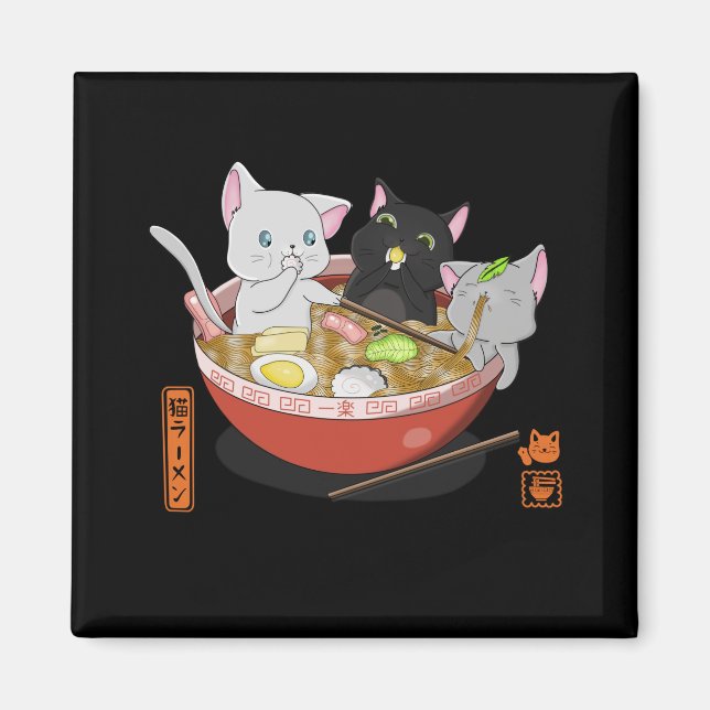Neko Ramen cat Magnet (Front)