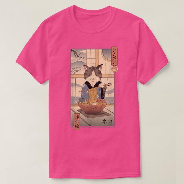 Neko Ramen Ukiyo-e  T-Shirt (Design Front)