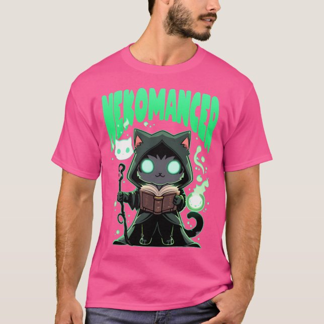 Nekomancer Kawaii Cat Necromancer T-Shirt (Front)