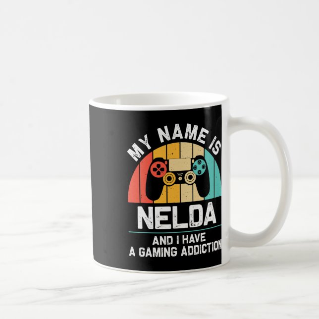 Nelda Gift Name Personalized Funny Gaming Geek Bir Coffee Mug (Right)