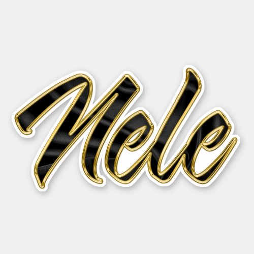 Nele black gold lettering sticker
