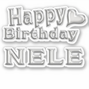 Nele Happy Birthday silver Sticker