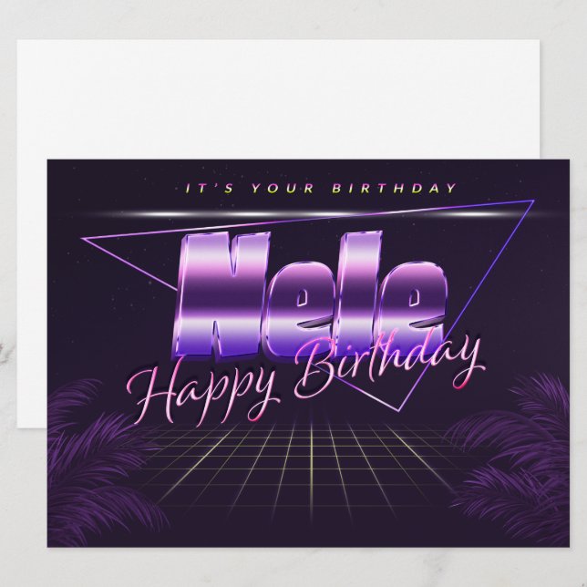 Nele Name First name pura retro card Birthday (Front/Back)