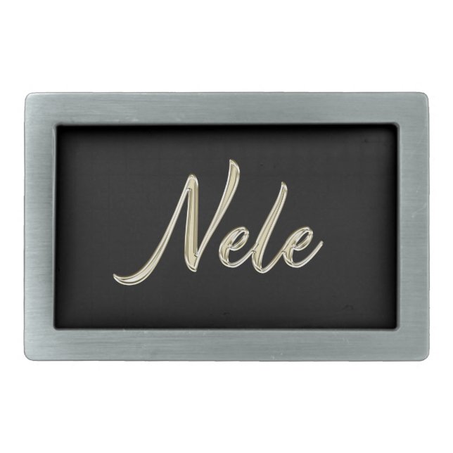 Nele white gold Handwriting belt Buckle (Front)