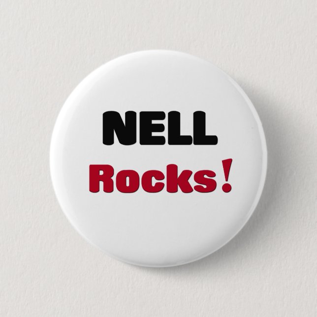 Nell Rocks Pinback Button (Front)