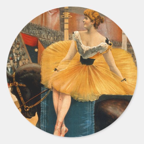 Nellie McHenry in A night at the Circus Classic Round Sticker