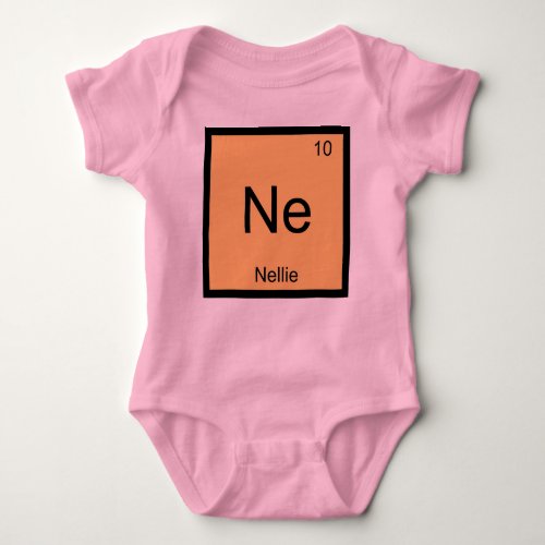 Nellie Name Chemistry Element Periodic Table Baby Bodysuit