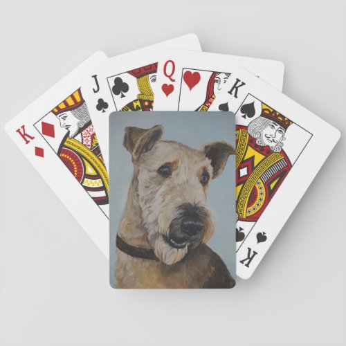 Nellie the Airedale Dog Art Playing Cards