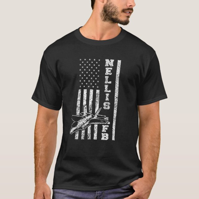 Nellis Air Force Base Las Vegas Nevada Patriotic U T-Shirt (Front)