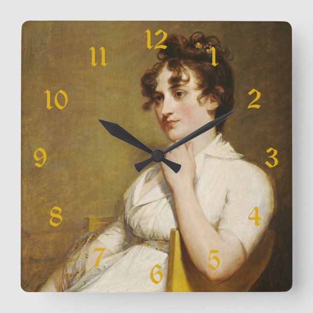 Nelly Granddaughter of President Washington Square Wall Clock (Front)