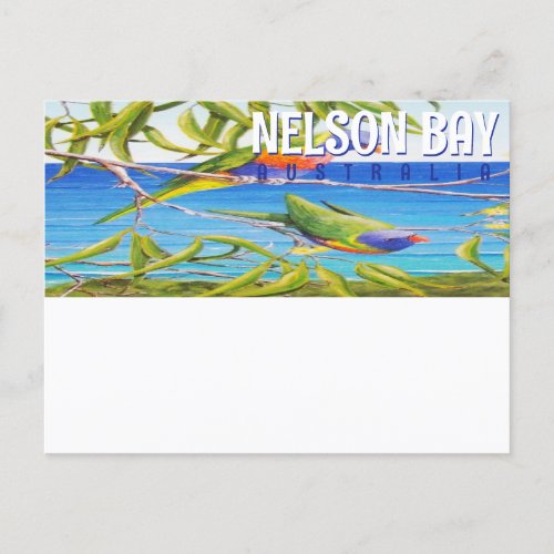 Nelson Bay Australia Lorikeet Beach Painting Postcard