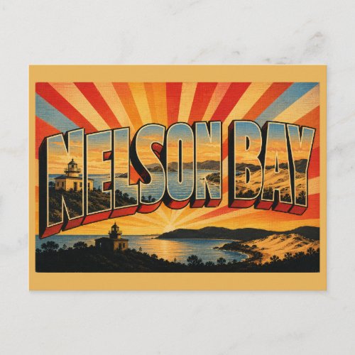 Nelson Bay NSW Australia Coastal Vintage Travel Postcard