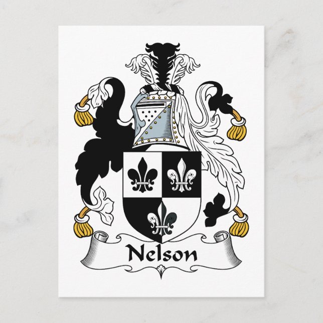 Nelson Family Crest Postcard (Front)
